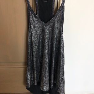 Zadig and Voltaire Black and Silver Tank Top